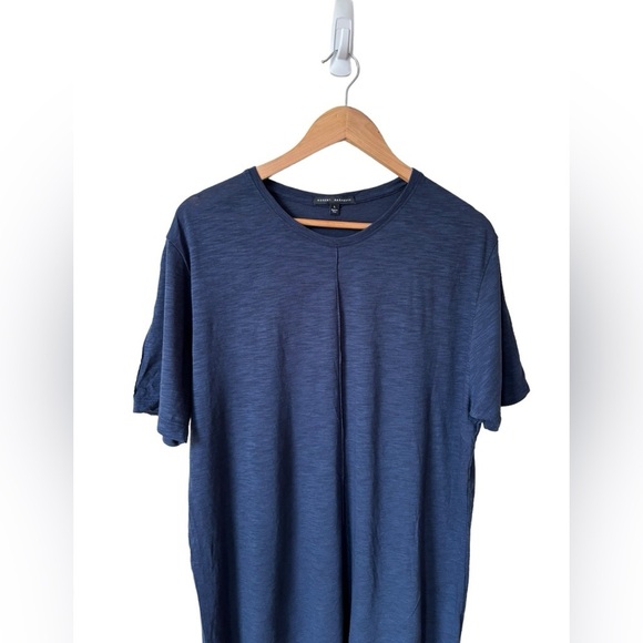 Robert Barakett Copperfield Short Sleeve Pin Tuck Crew Neck T Shirt Navy Size L - Picture 8 of 10